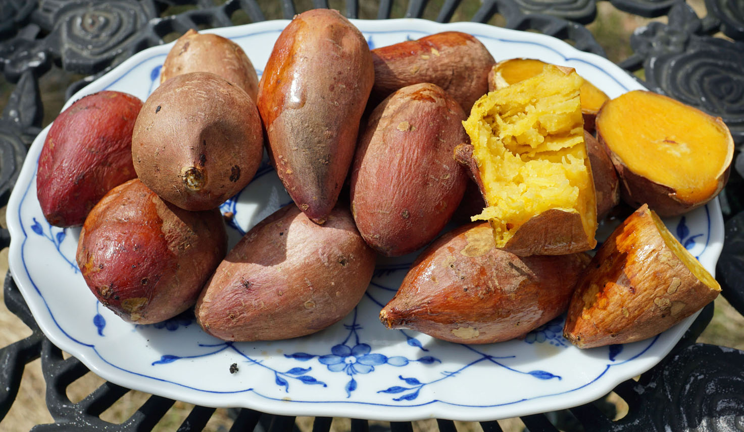 快晴の青空　真空管式で安納芋の焼き芋